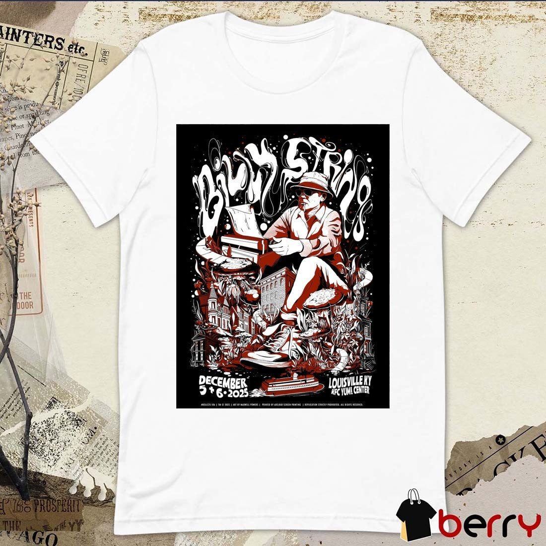 Poster Billy Strings Concert In Louisville KY at the KFC Yum! Center December 5 – 6 2025 Fanart t-shirt